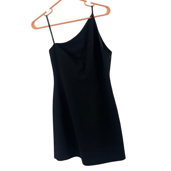 VINTAGE X LAUNDRY BY SHELLI SEGAL Dress Size 4 Mini One Shoulder Black LBD 90s - Picture 1 of 10